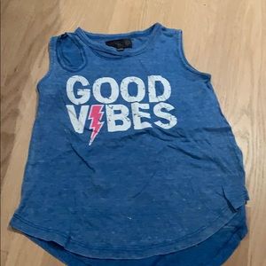 Sleeveless good vibes shirts with 2 cut out holes